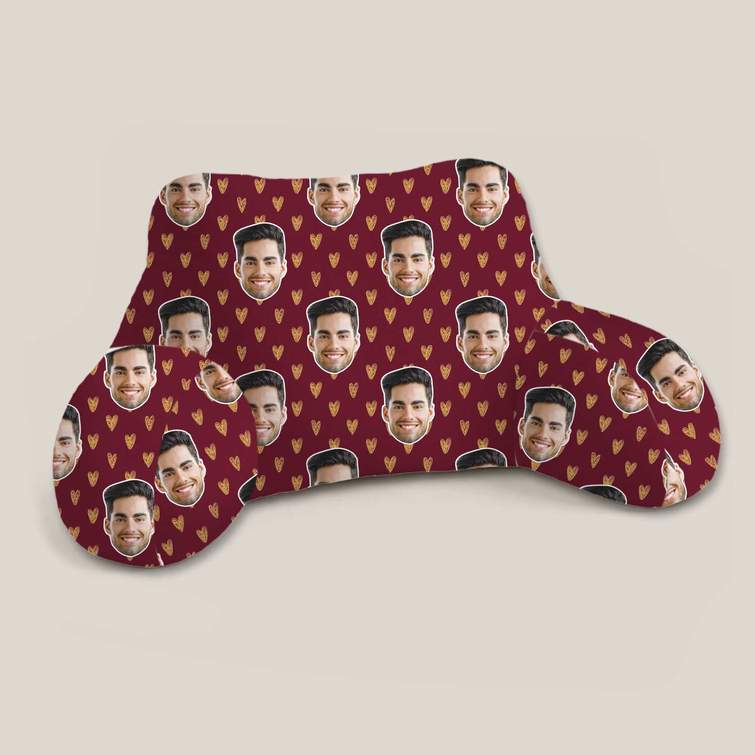 Personalised Gold Hearts Cuddle Cushion