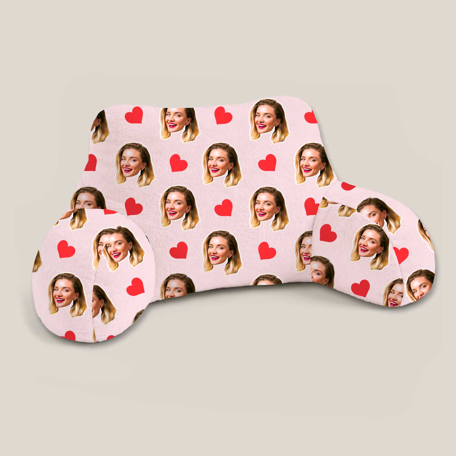 Personalised Red Hearts Cuddle Cushion