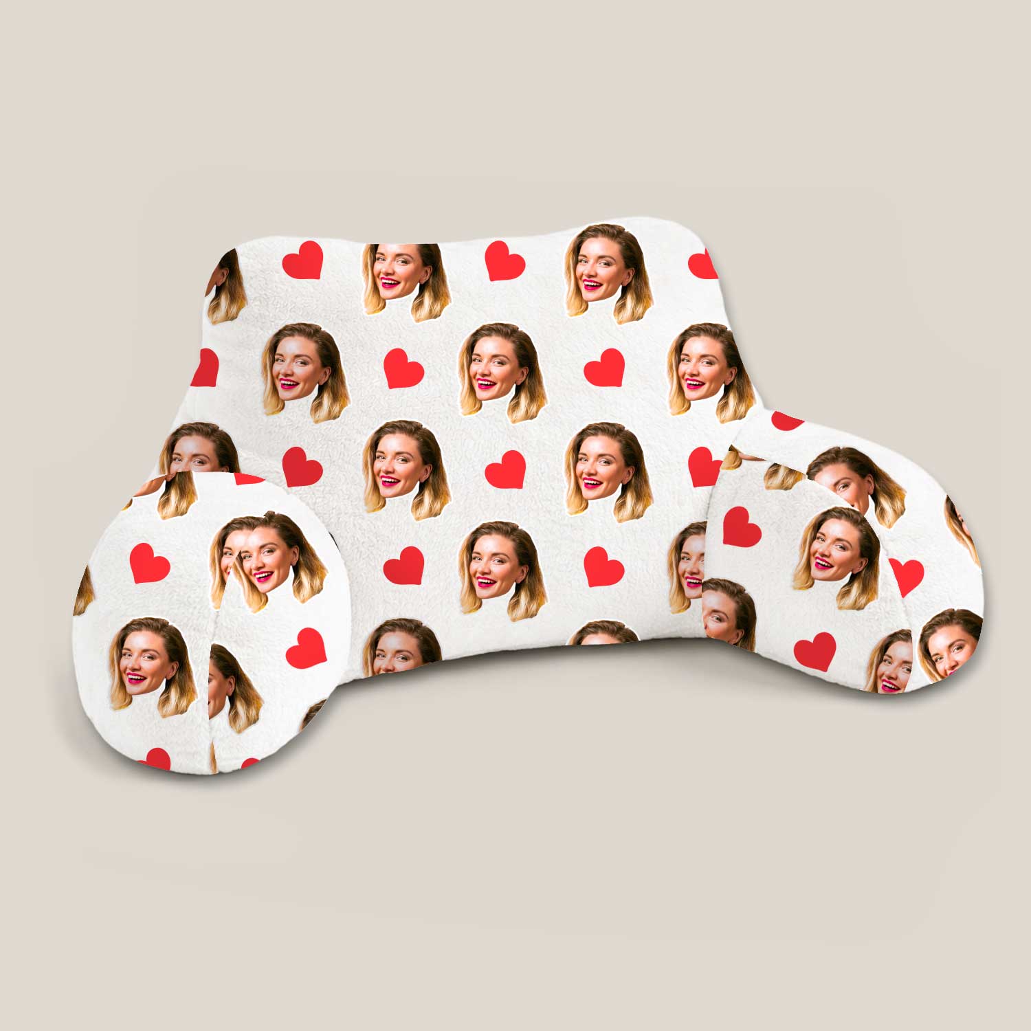 Personalised Red Hearts Cuddle Cushion