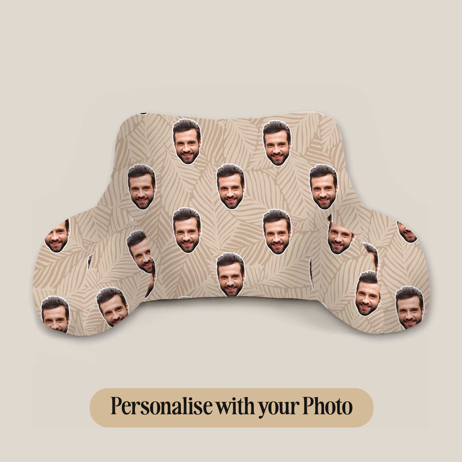 Personalised Light Brown Botanical Cuddle Cushion