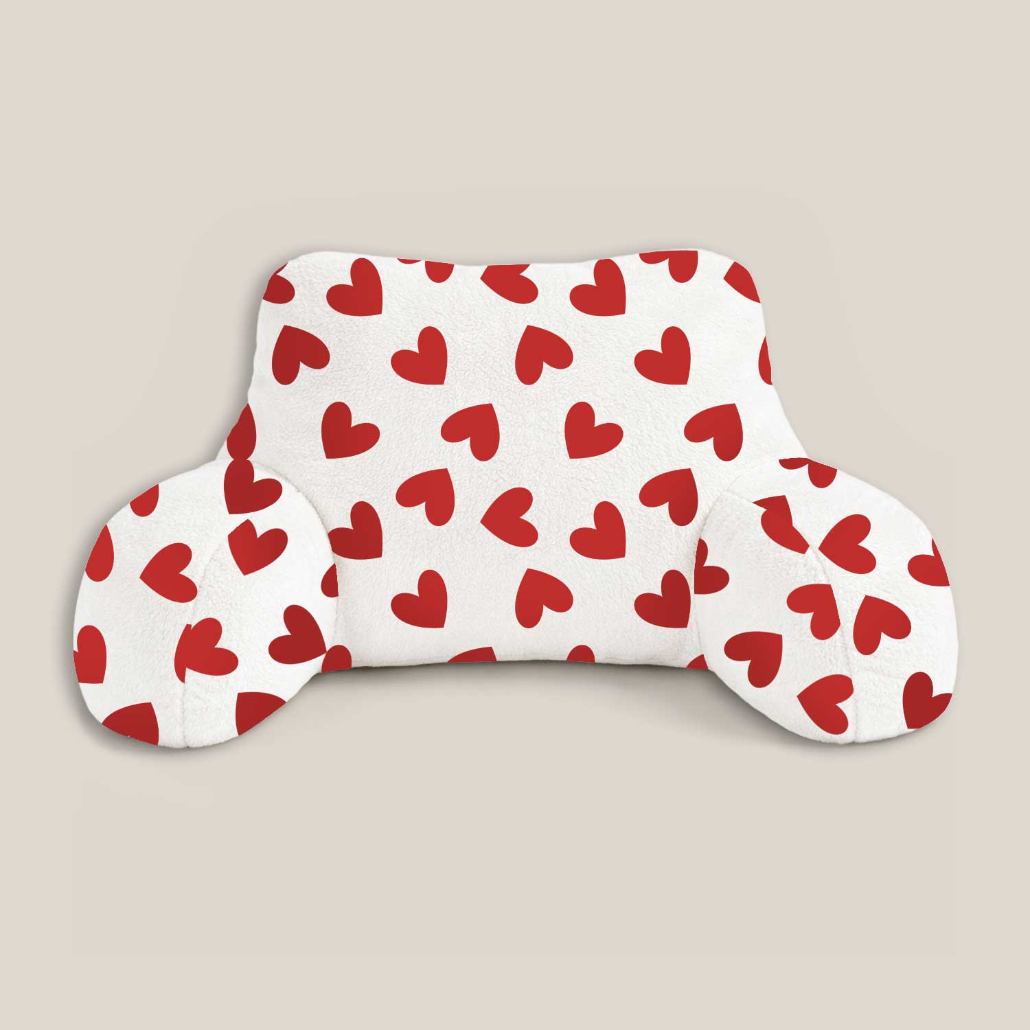 Adult Red Hearts Print Cuddle Cushion