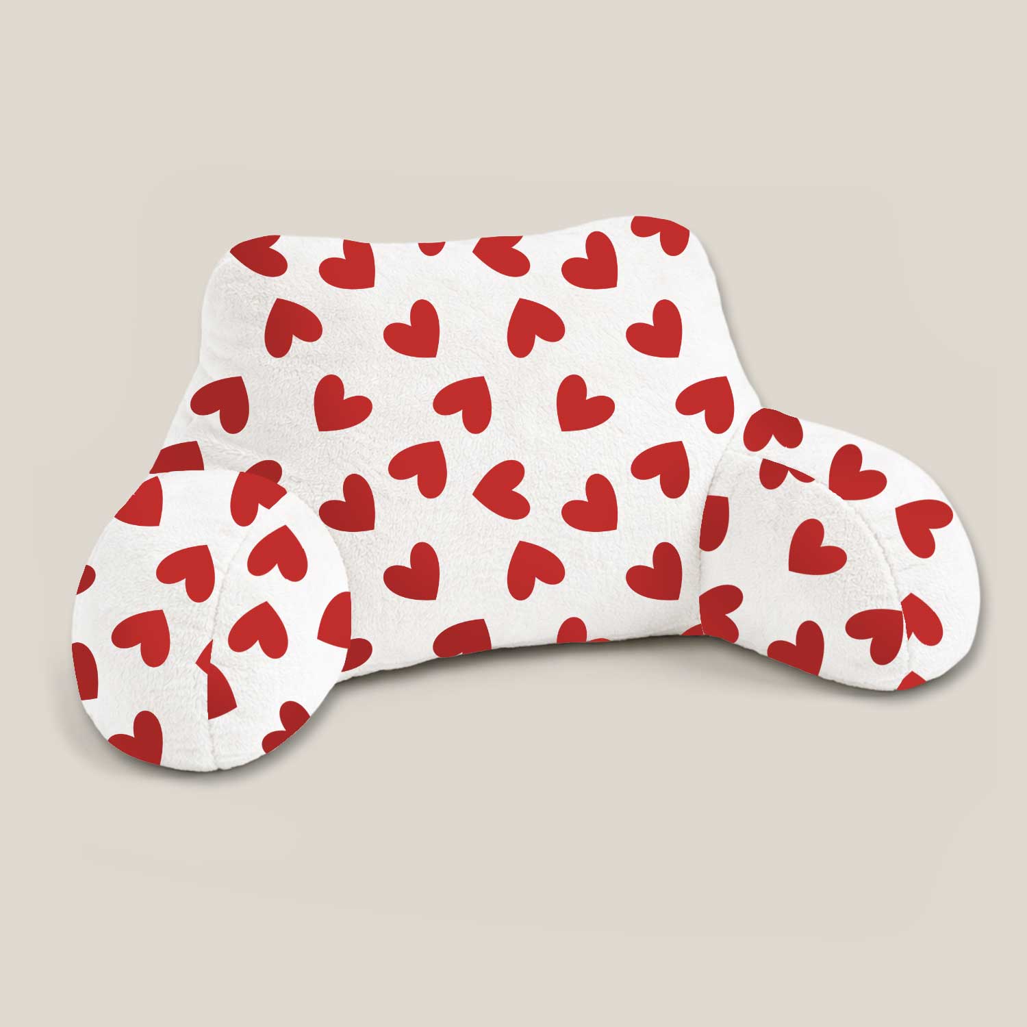 Adult Red Hearts Print Cuddle Cushion