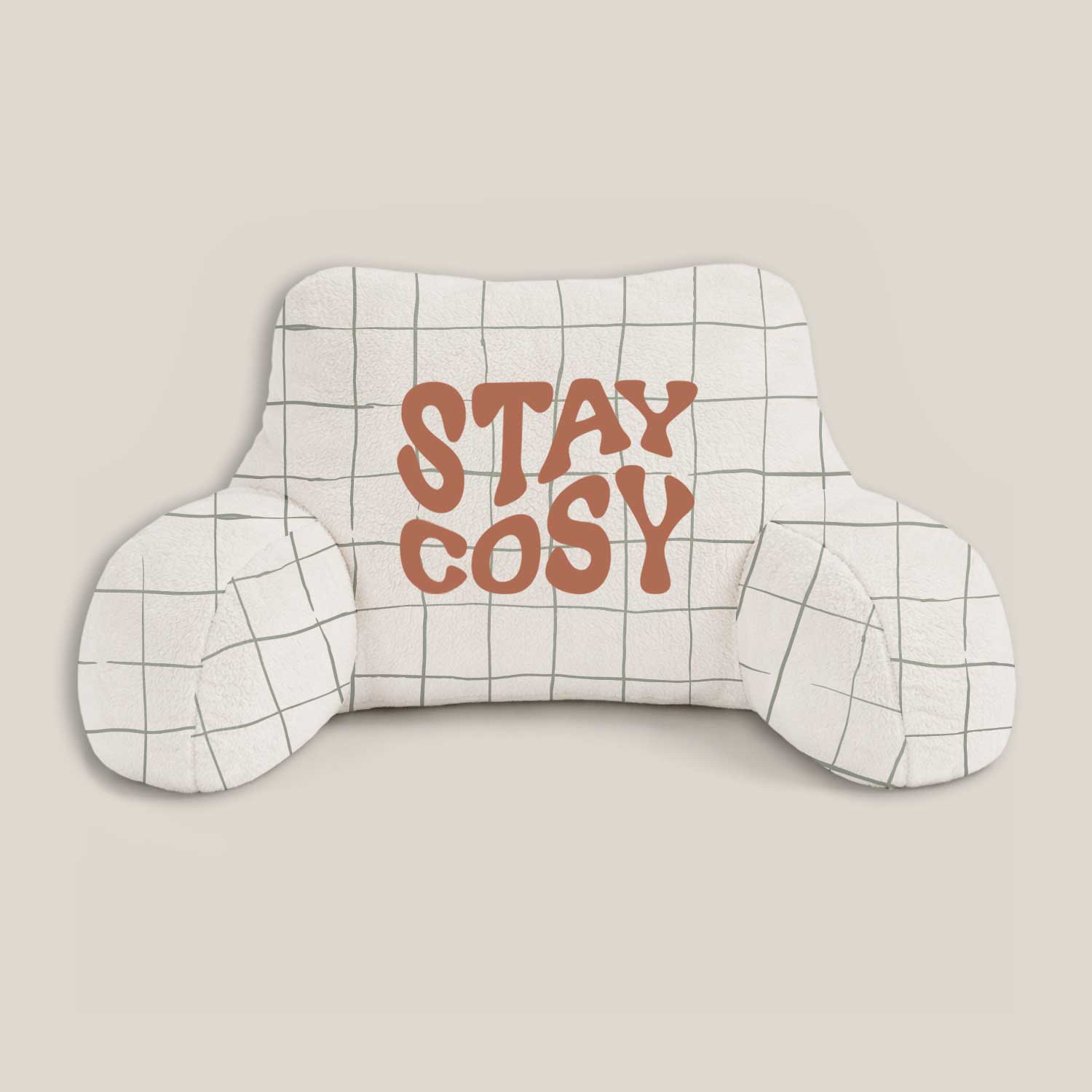 Adult Stay Cosy Grid Print Cuddle Cushion