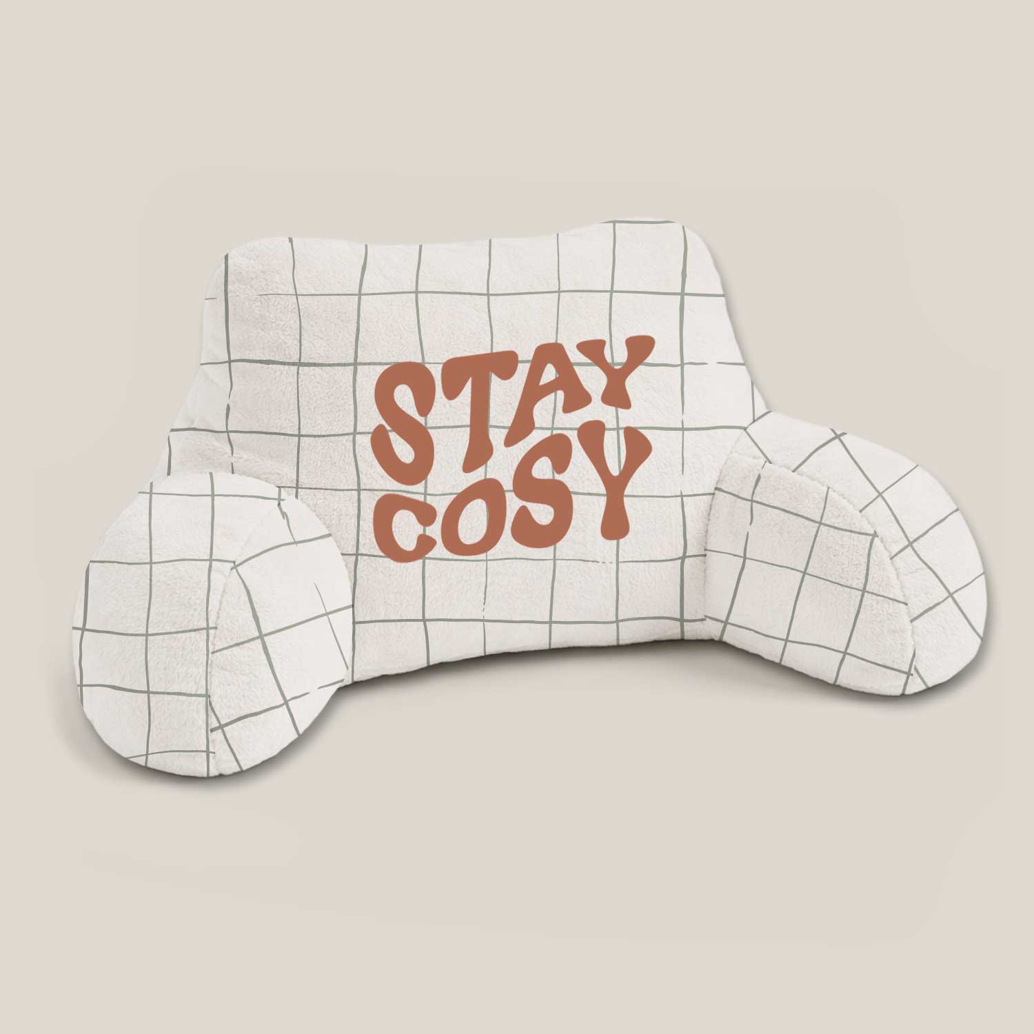 Adult Stay Cosy Grid Print Cuddle Cushion