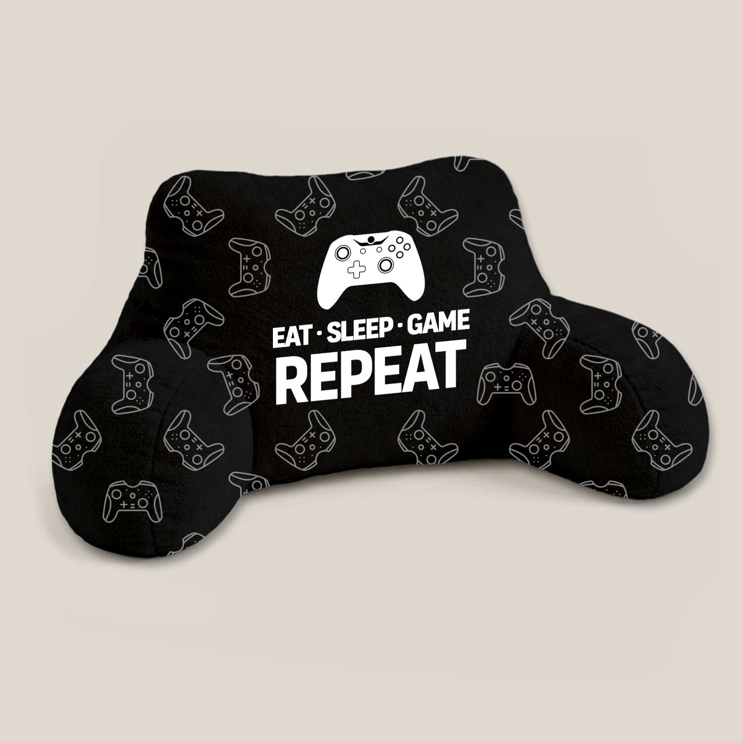 Adult Eat Sleep Game Repeat Print Cuddle Cushion