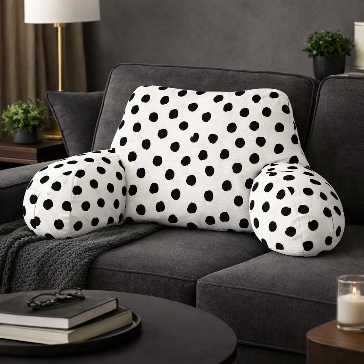 Adult Polka Dot Print Cuddle Cushion