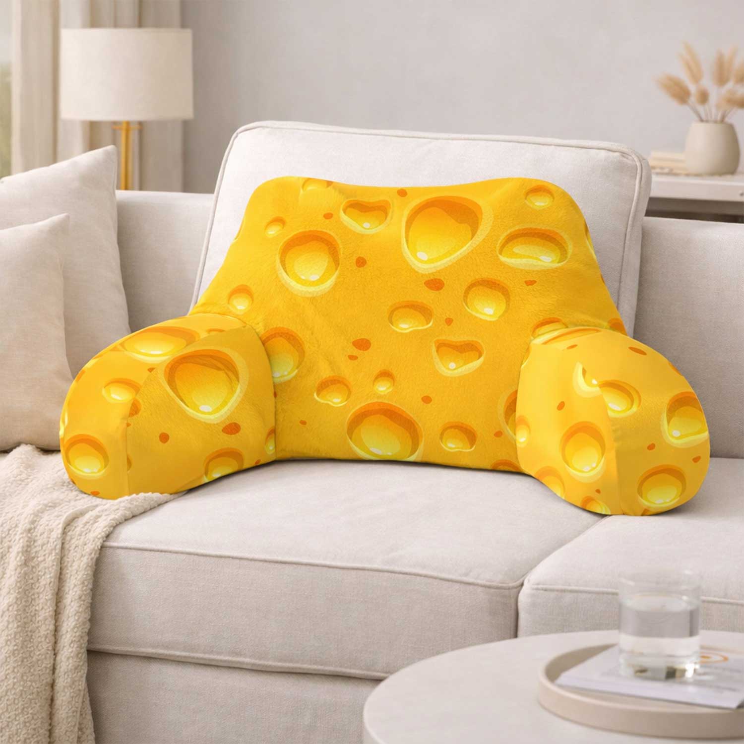 Adult Cheese Print Cuddle Cushion