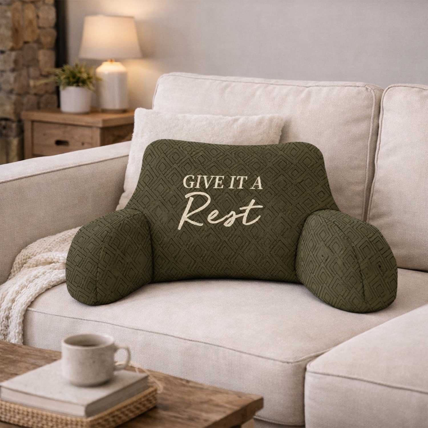 Adult Give it a Rest Print Cuddle Cushion