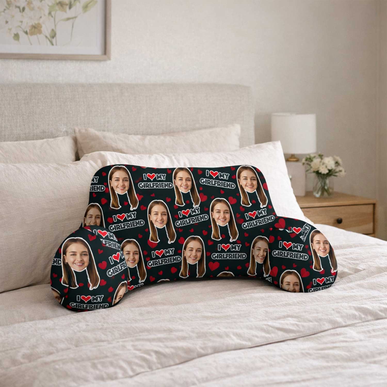 Personalised I Love My Girlfriend Cuddle Cushion