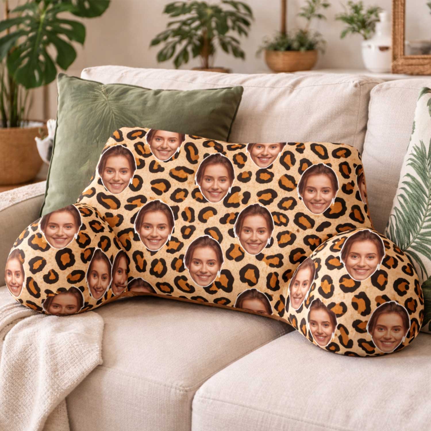 Personalised Leopard Print Cuddle Cushion