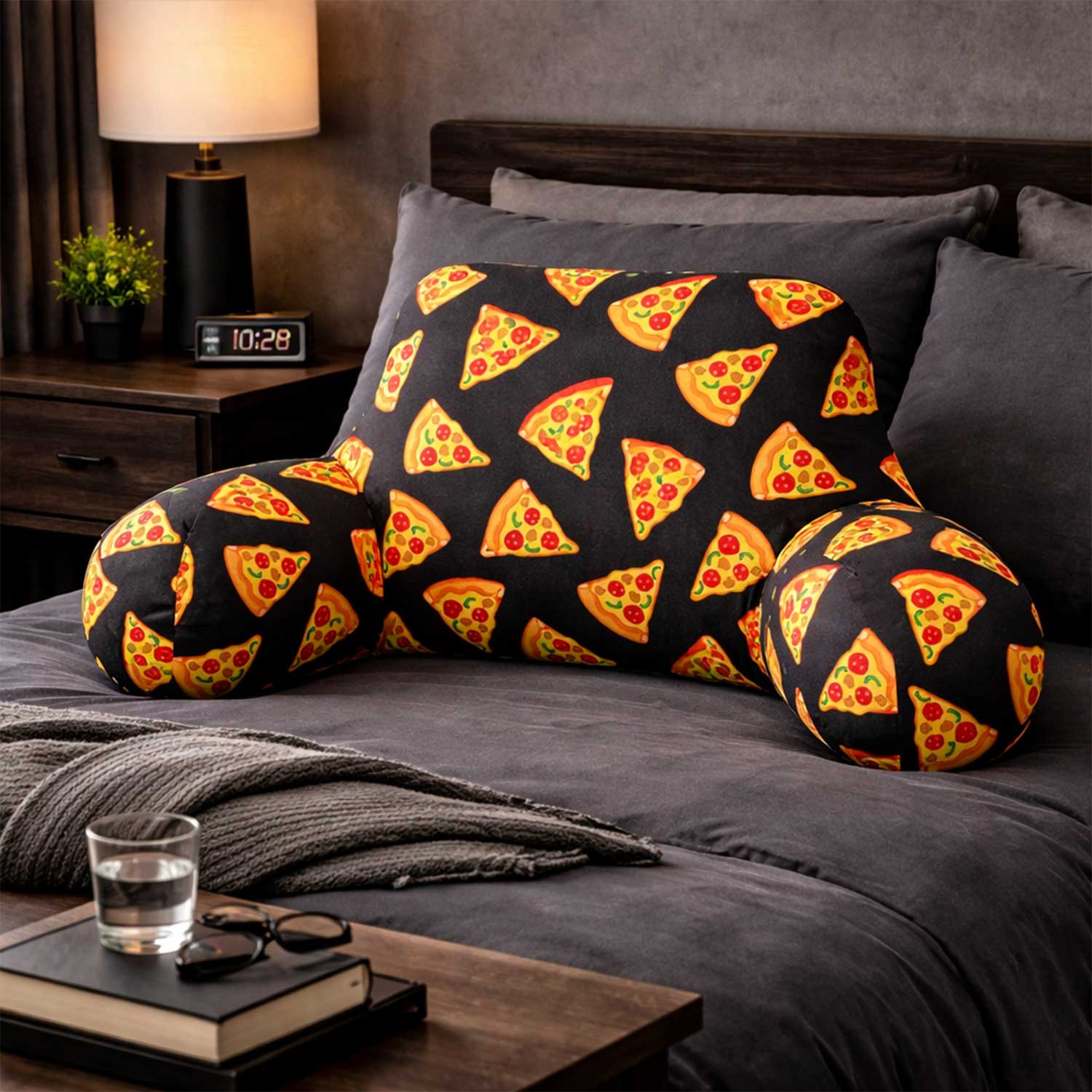 Adult Pizza Print Cuddle Cushion