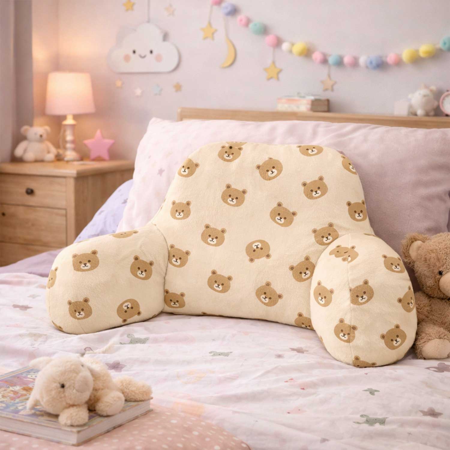 Kids Cuddly Bear Print Cuddle Cushion