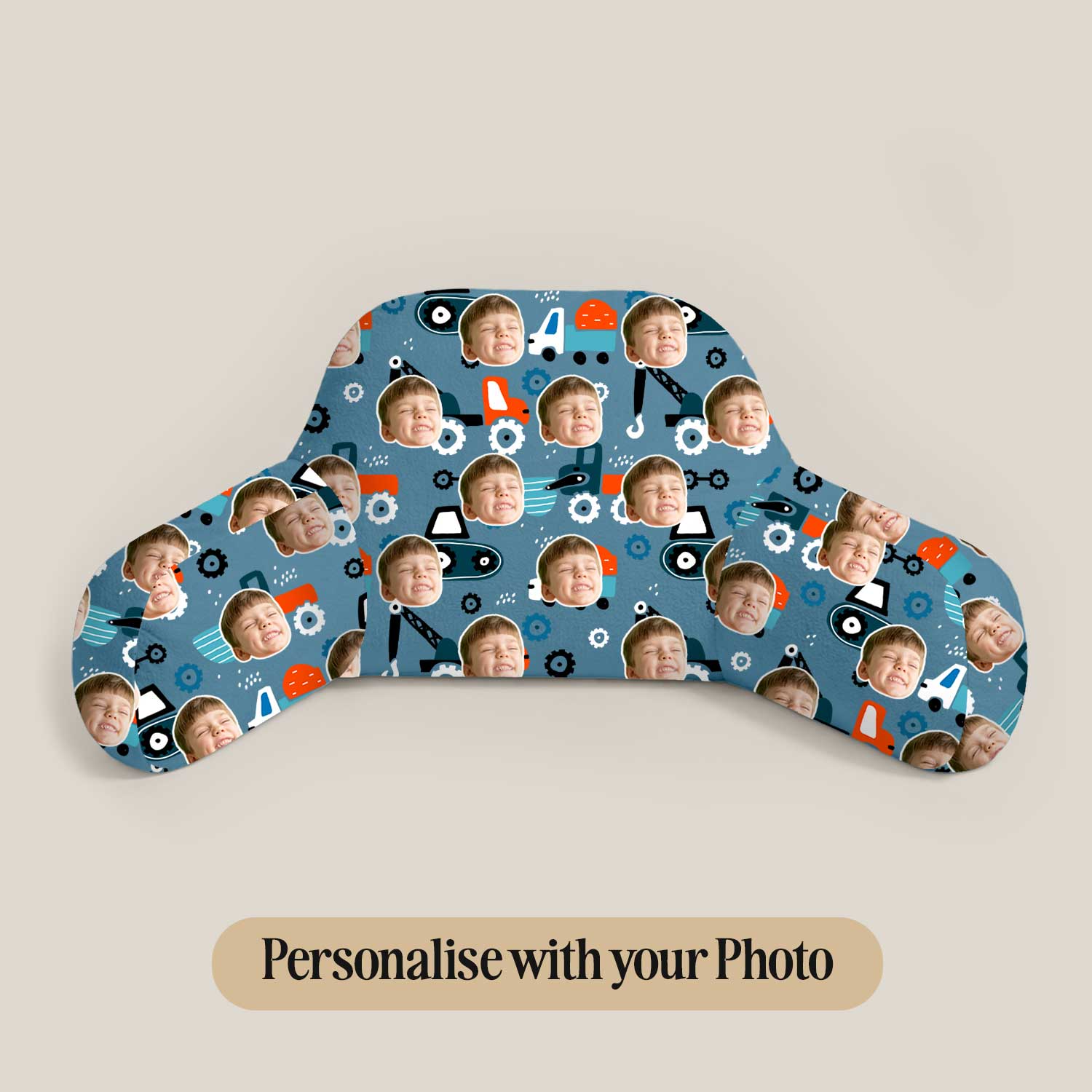 Personalised Kids Trucks Pattern Cuddle Cushion