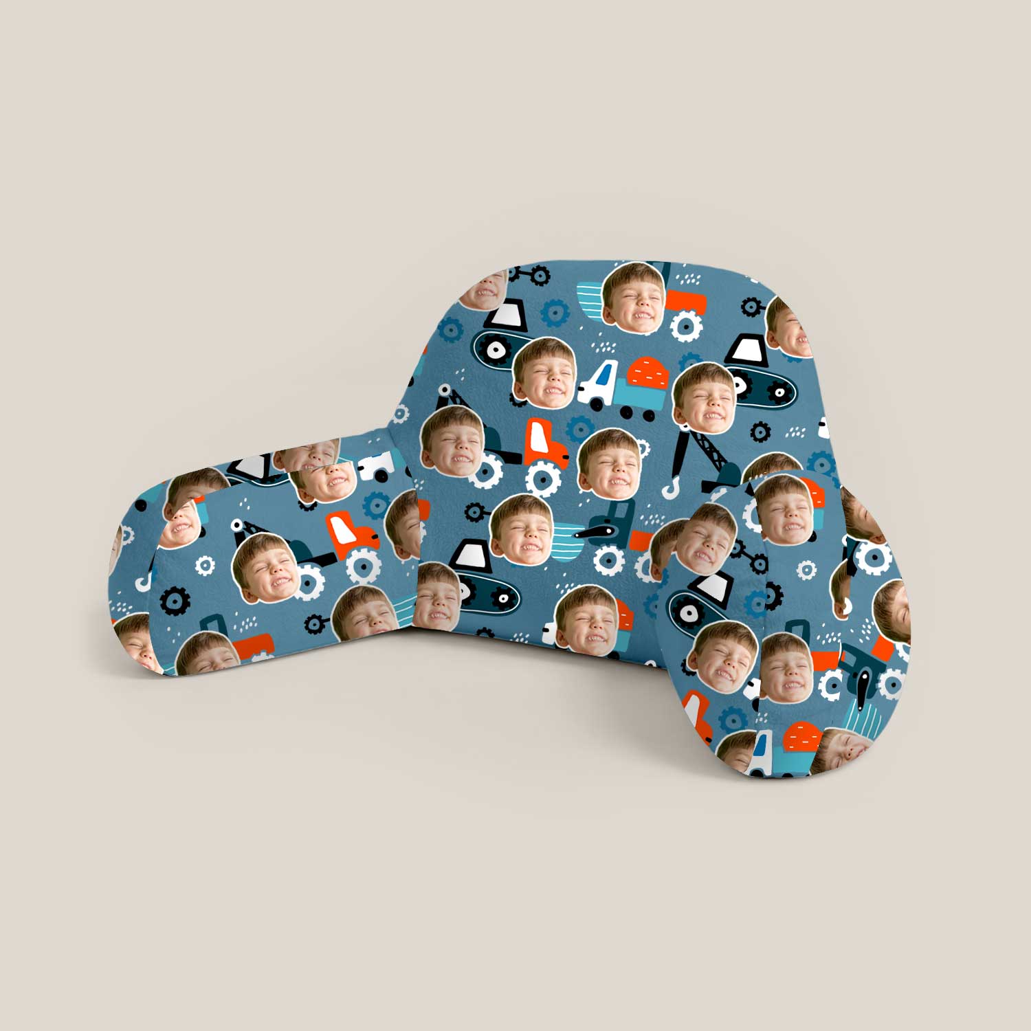 Personalised Kids Trucks Pattern Cuddle Cushion