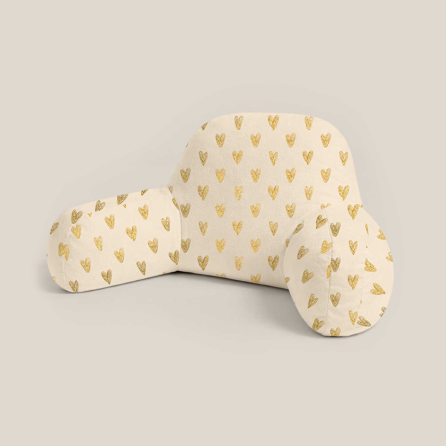 Kids Gold Hearts Print Cuddle Cushion