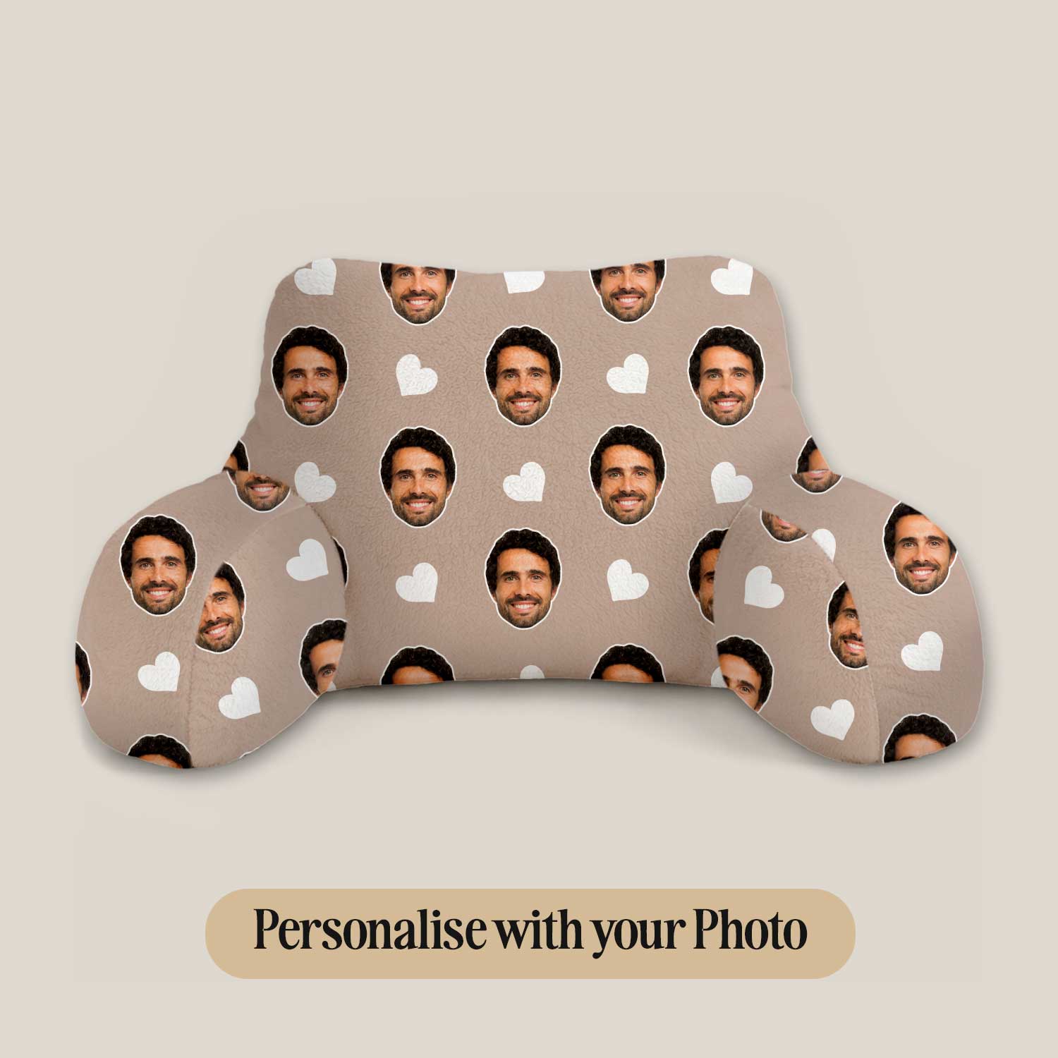 Personalised Face Hearts Cuddle Cushion