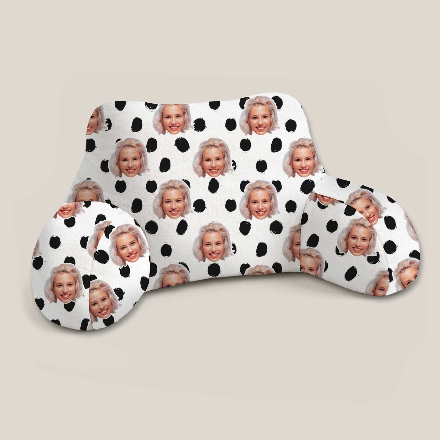 Personalised Black & White Polka Dot Cuddle Cushion