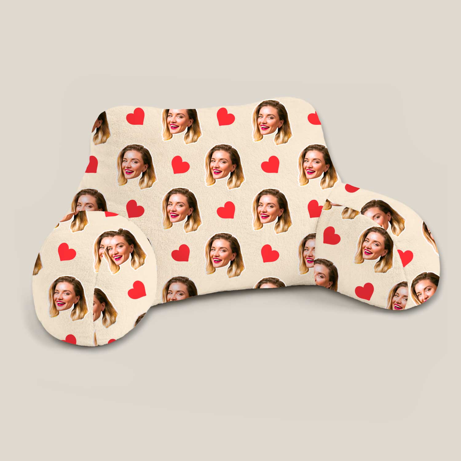 Personalised Red Hearts Cuddle Cushion