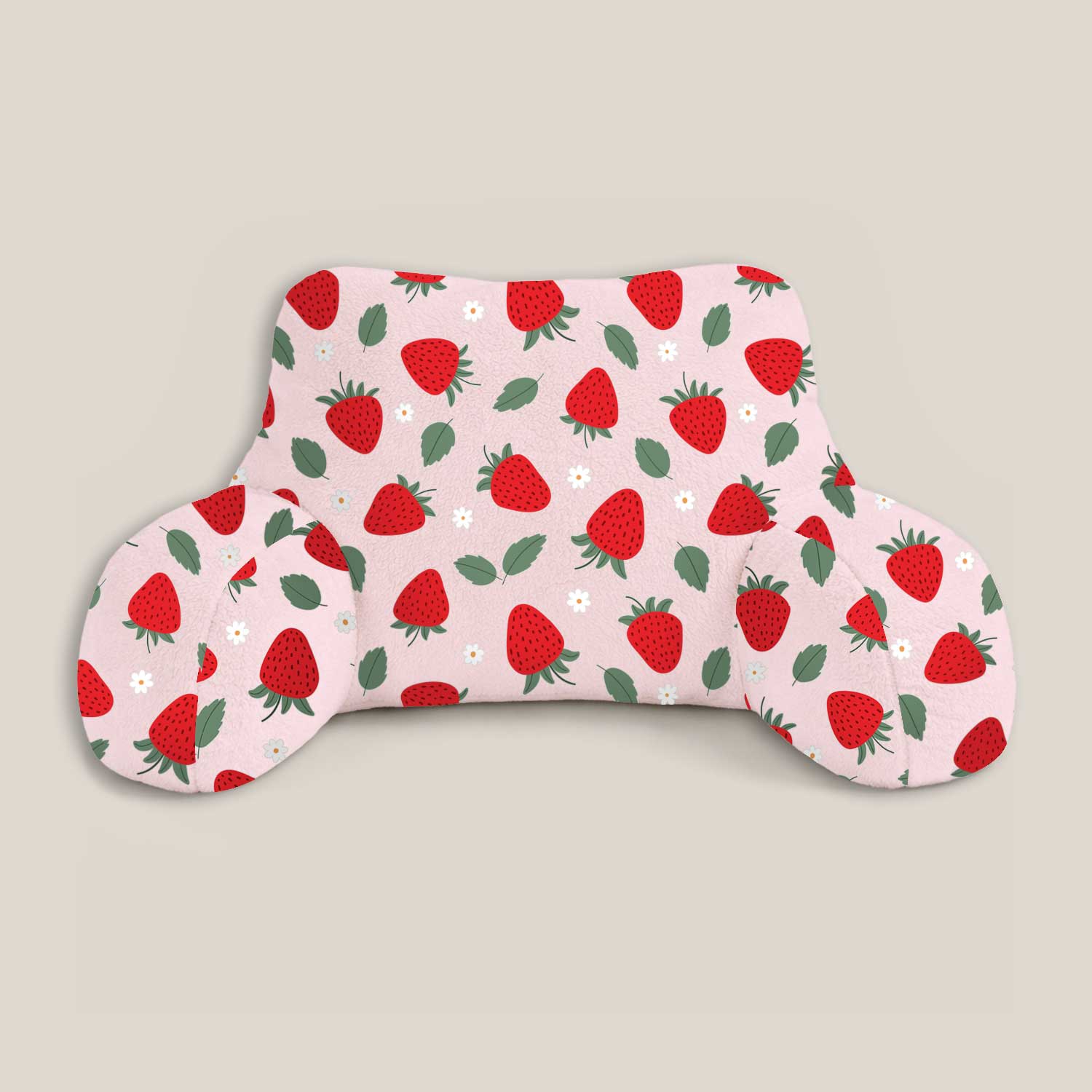 Adult Strawberry Print Cuddle Cushion