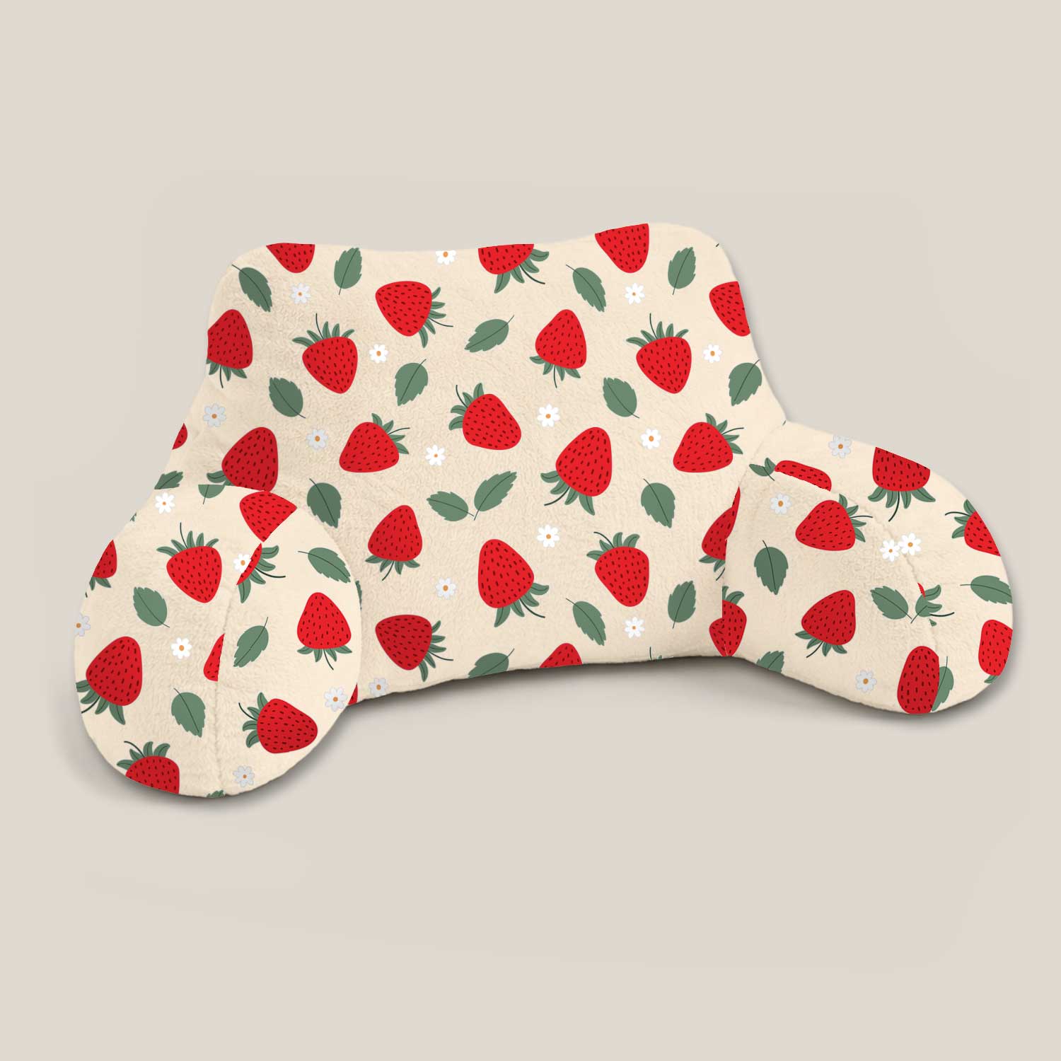 Adult Strawberry Print Cuddle Cushion