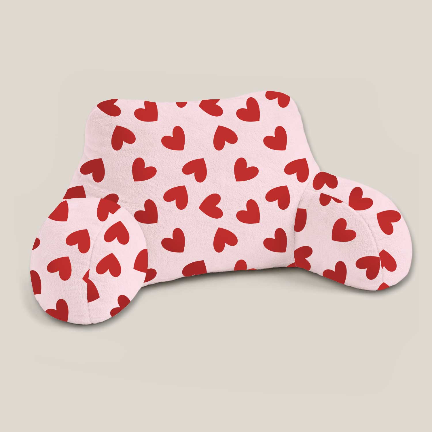 Adult Red Hearts Print Cuddle Cushion