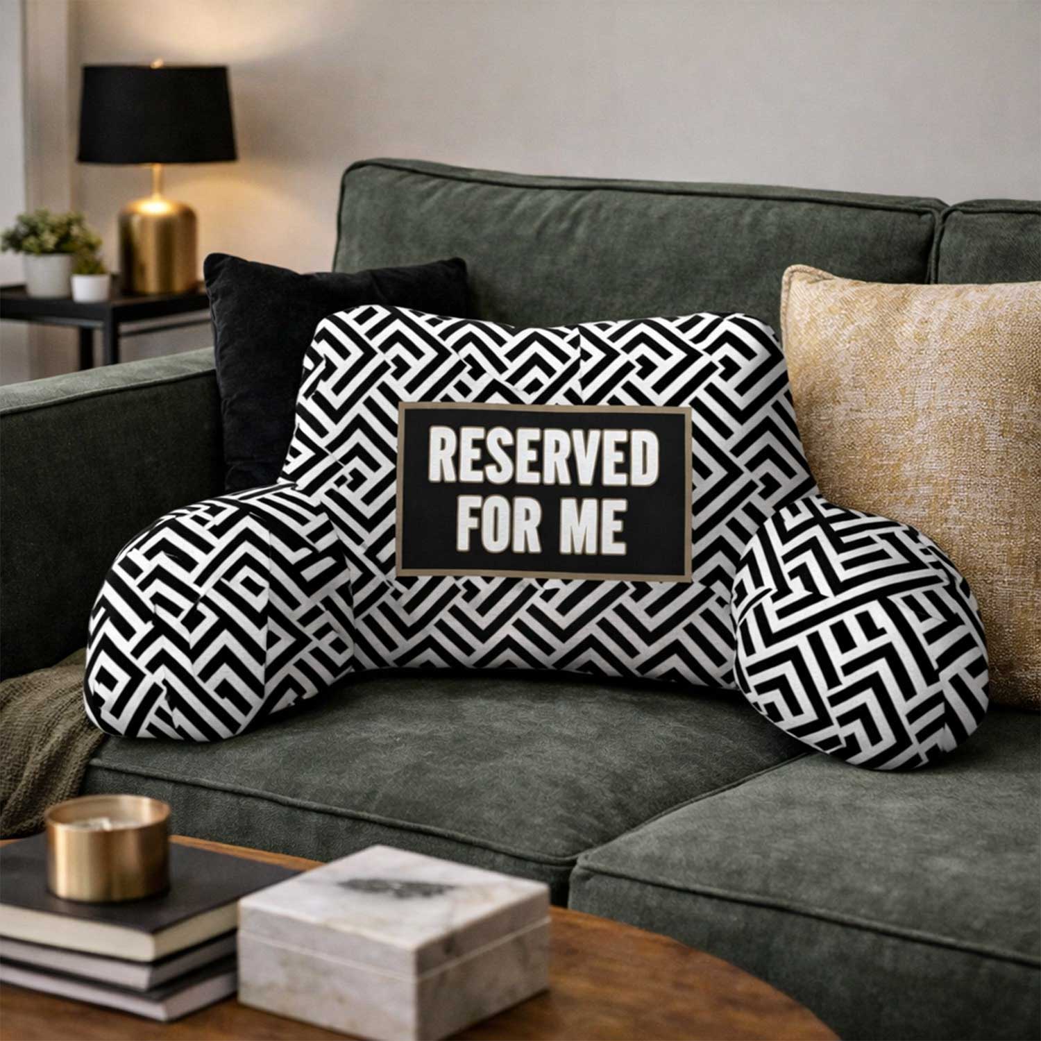 Adult Reserved For Me Print Cuddle Cushion