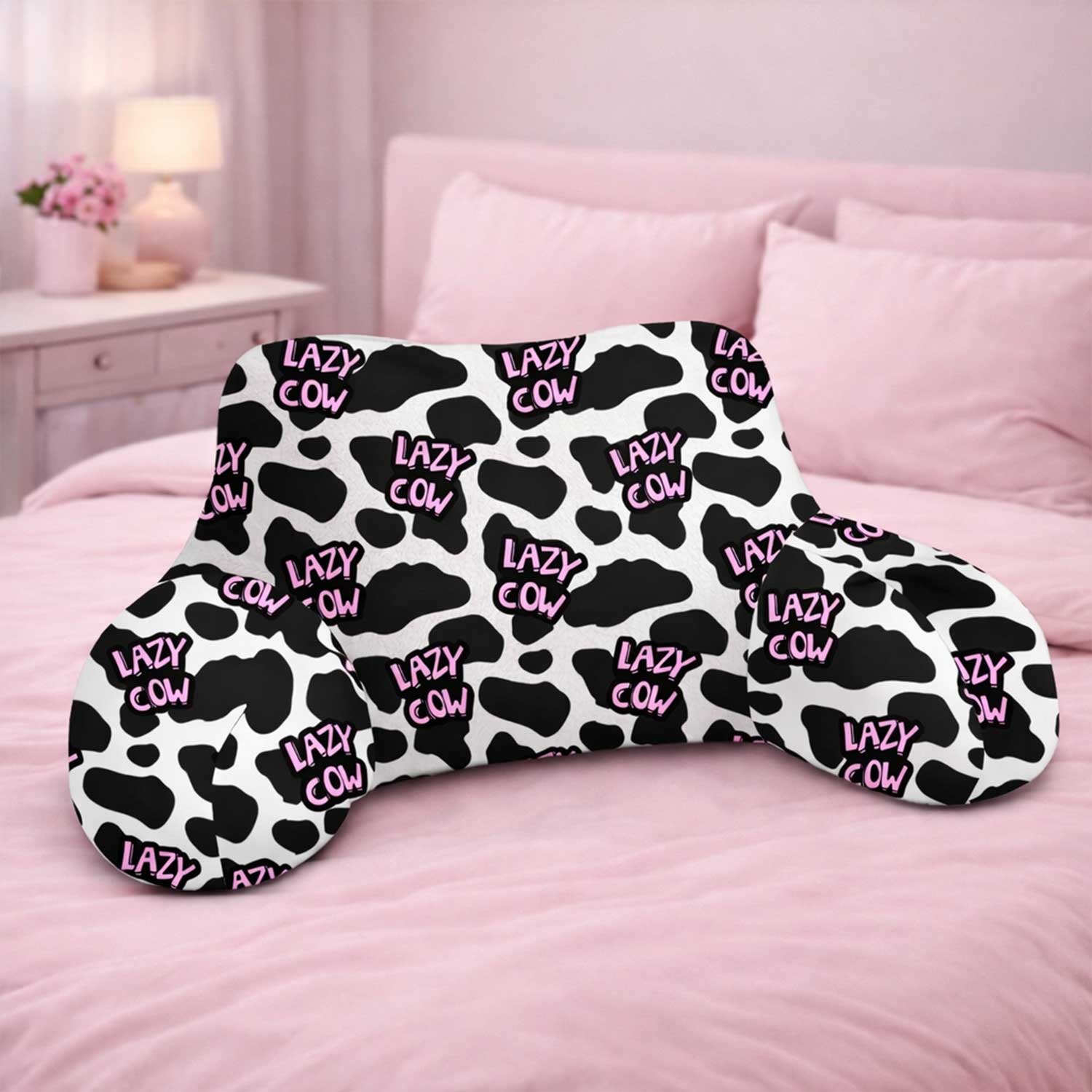 Adult Lazy Cow Print Cuddle Cushion