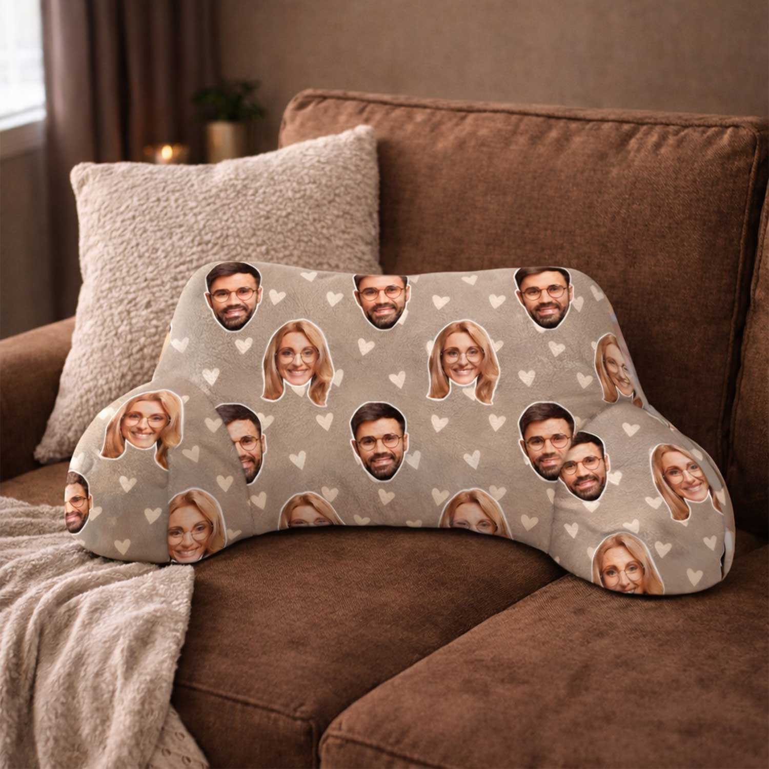 Personalised Cute Hearts Cuddle Cushion