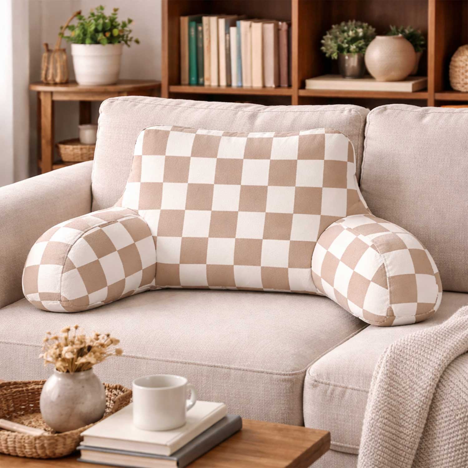 Adult Checkerboard Print Cuddle Cushion