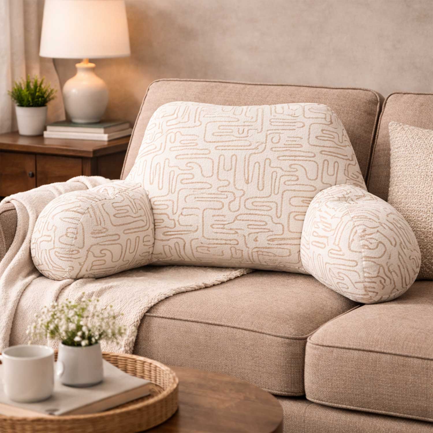 Adult Sandstone Labyrinth Print Cuddle Cushion