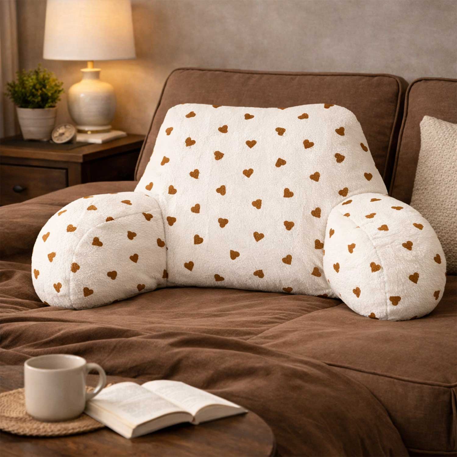 Adult Cute Hearts Print Cuddle Cushion
