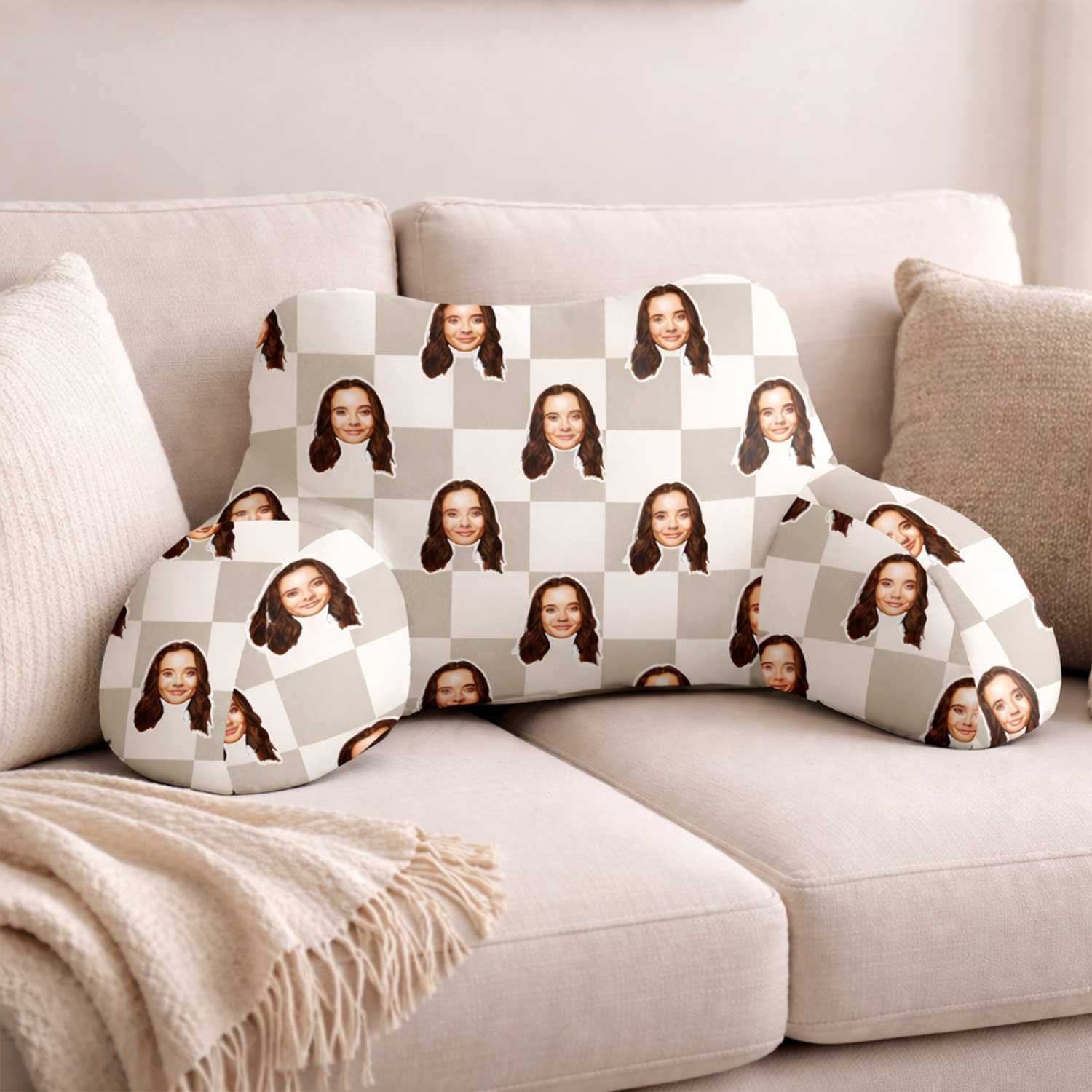 Personalised Check Square Cuddle Cushion