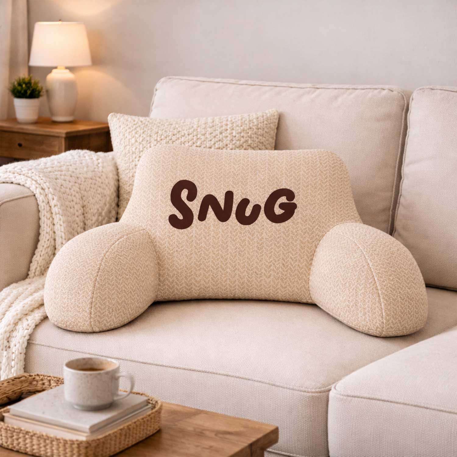 Adult Snug Grain Print Cuddle Cushion