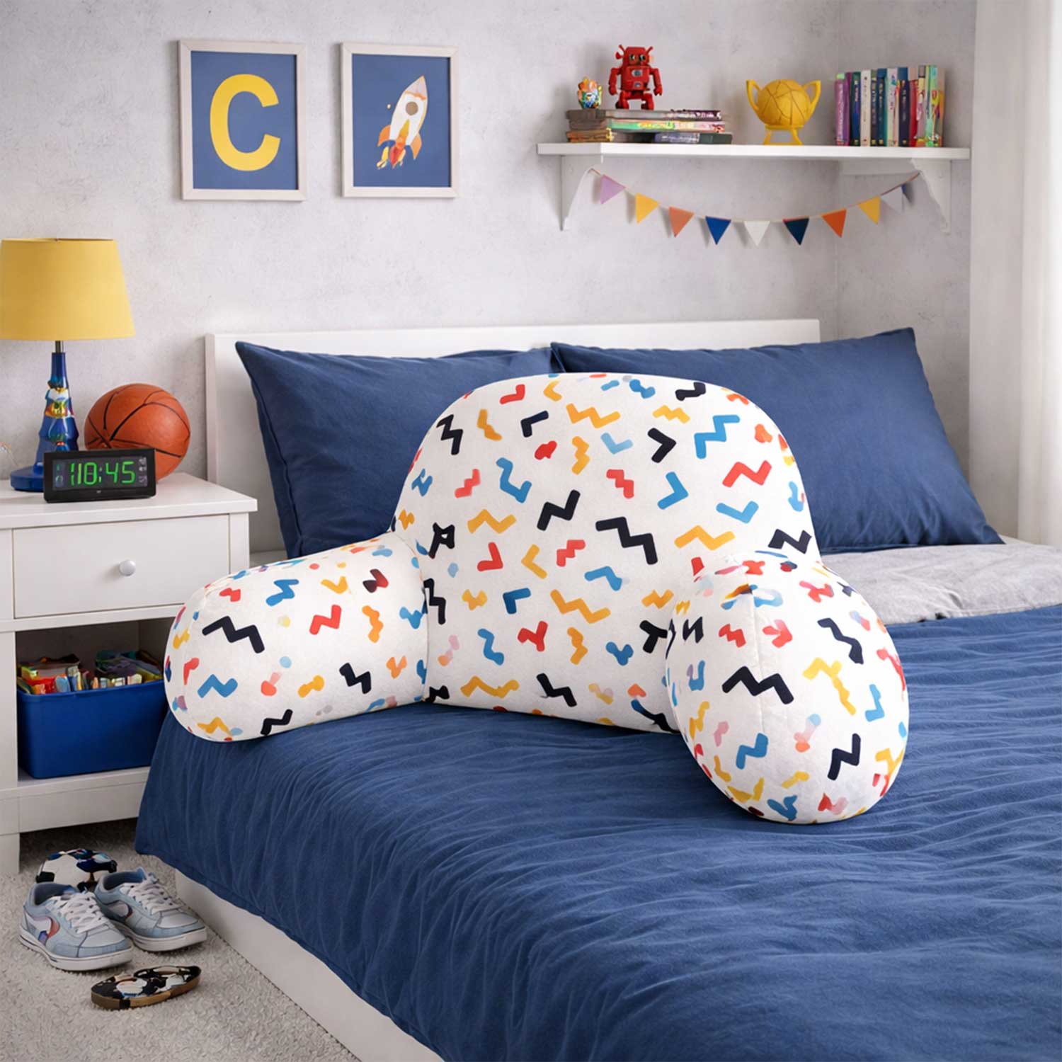 Kids Retro Zig-Zag Cuddle Cushion