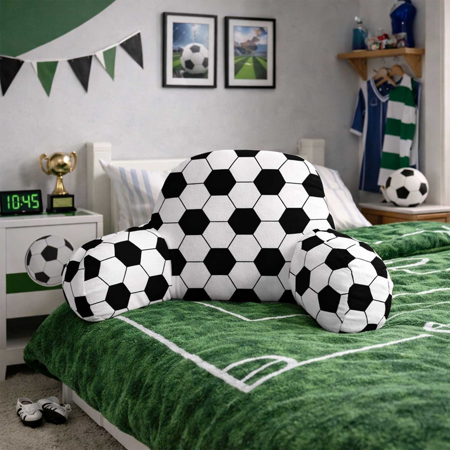 Kids Football Print Cuddle Cushion