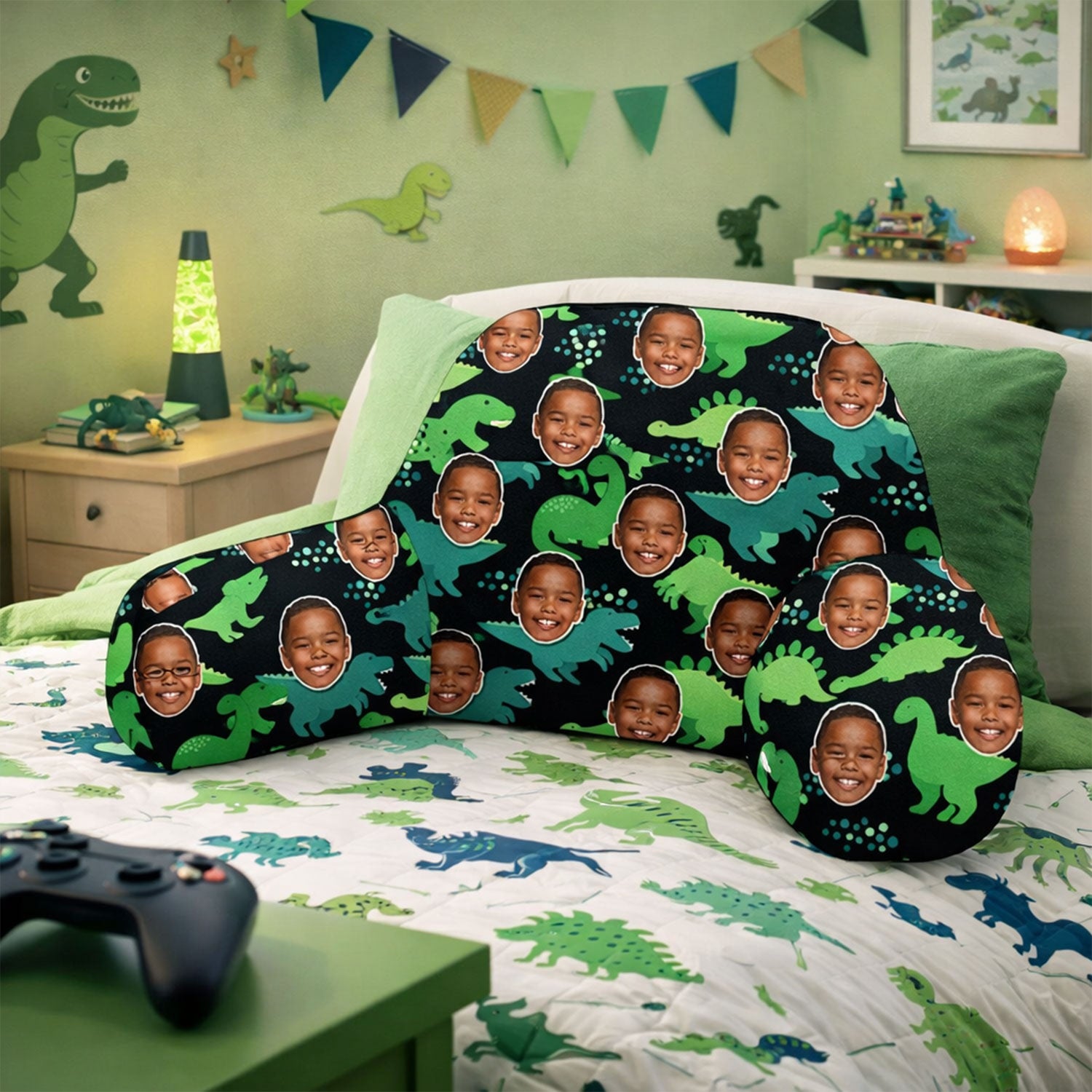 Personalised Kids Dinosaur Cuddle Cushion