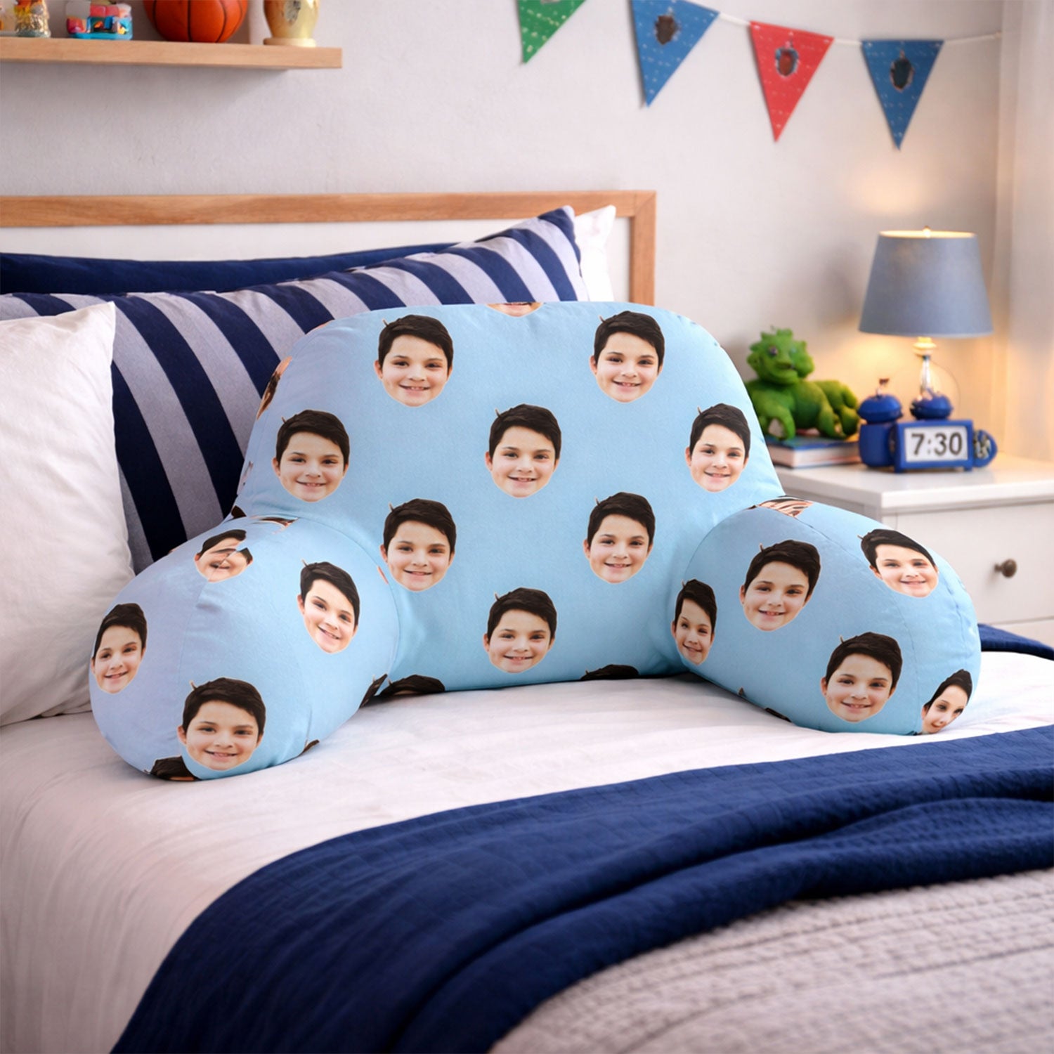 Personalised Kids Face Pattern Cuddle Cushion