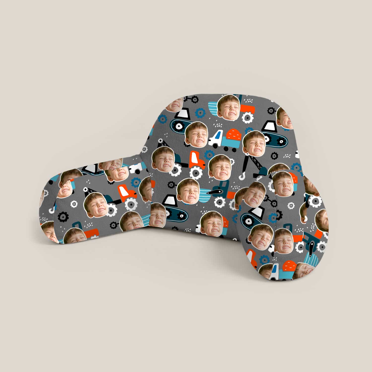 Personalised Kids Trucks Pattern Cuddle Cushion