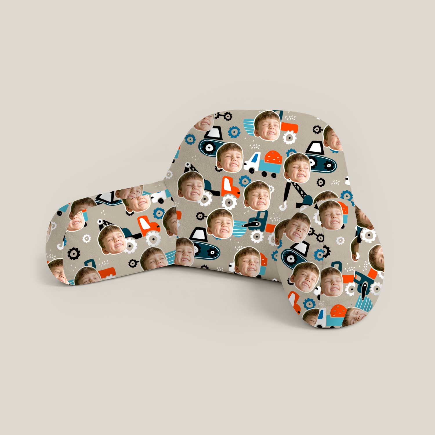 Personalised Kids Trucks Pattern Cuddle Cushion