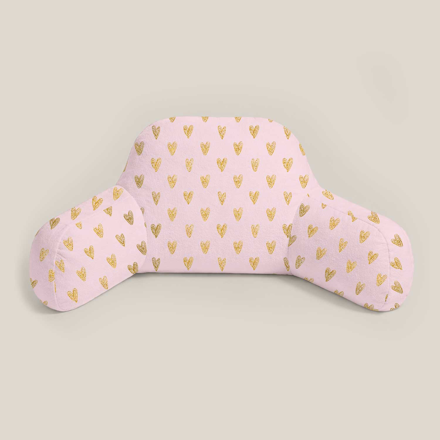 Kids Gold Hearts Print Cuddle Cushion