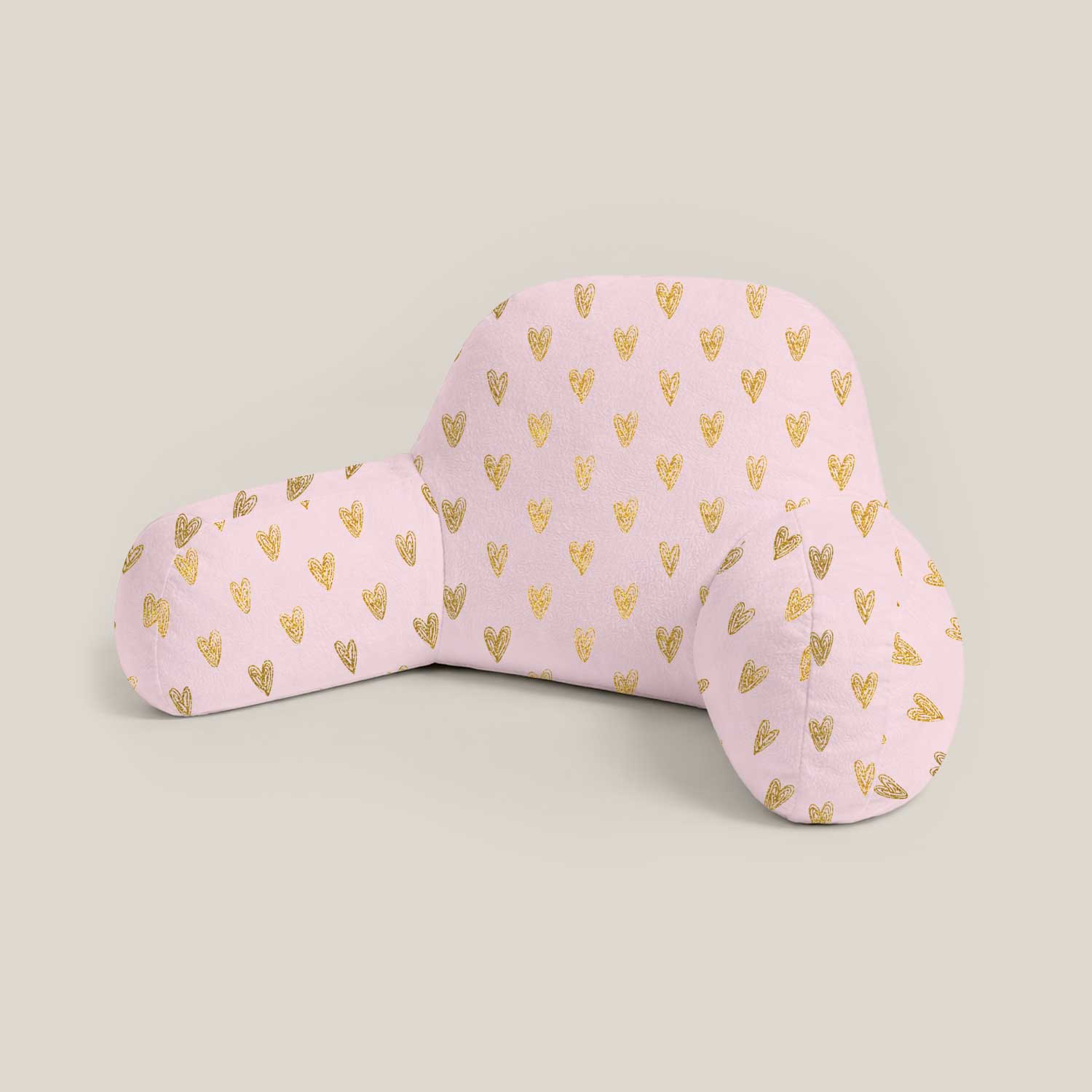 Kids Gold Hearts Print Cuddle Cushion