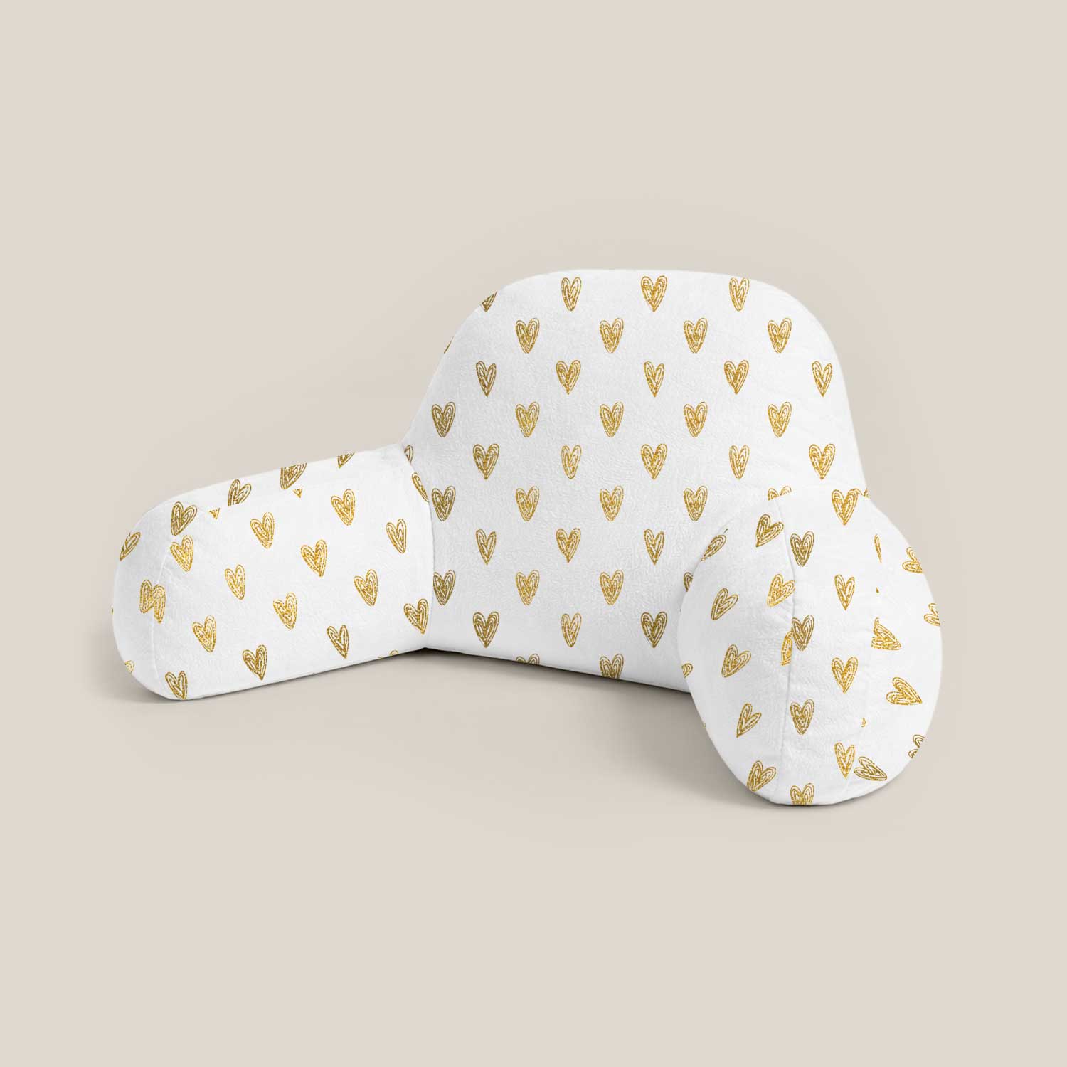 Kids Gold Hearts Print Cuddle Cushion