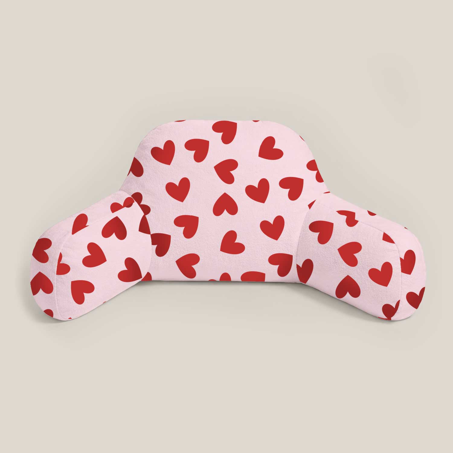 Kids Red Hearts Print Cuddle Cushion