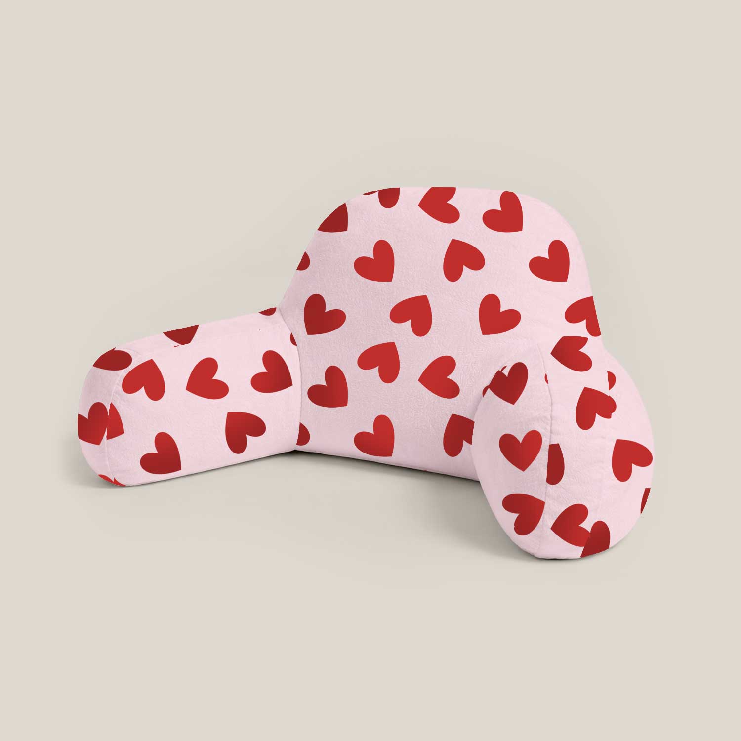 Kids Red Hearts Print Cuddle Cushion