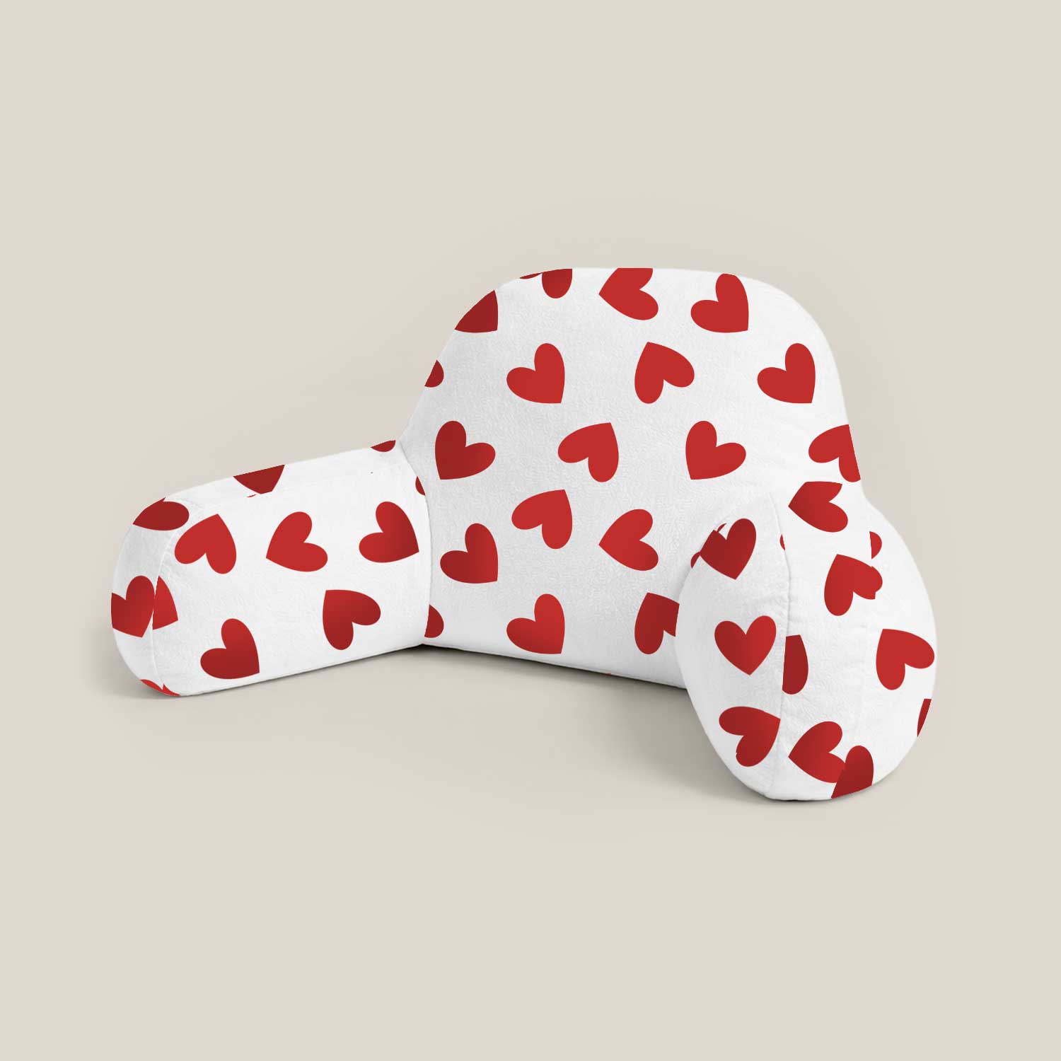 Kids Red Hearts Print Cuddle Cushion